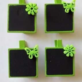 Embellissements épingles à linge ardoise et feutrine