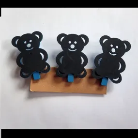 Pinces à linge ardoise ours porte noms x3